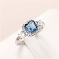 thumbnail image 5 of K-KED Elegant Women Delicate Jewelry 925 Silver Blue Cubic Zirconia Wedding Ring Sz 6-10-6, 5 of 9