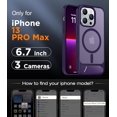 thumbnail image 2 of Funda con Soporte Magnético invisible, Delgada Mate, para iPhone 13 Pro Max, Morado, 2 of 7