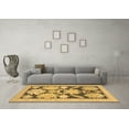 thumbnail image 3 of Ahgly Company Indoor Round Abstract Brown Modern Area Rugs, 4' Round, 3 of 4