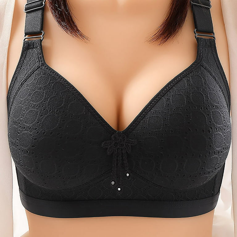 adviicd Under Outfit Bras for Women Women's Fully Front Close Longline Lace  Posture Bra Black C 