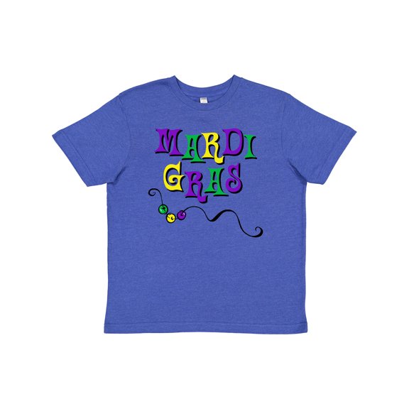 Inktastic Mardi Gras Beads Youth T-Shirt