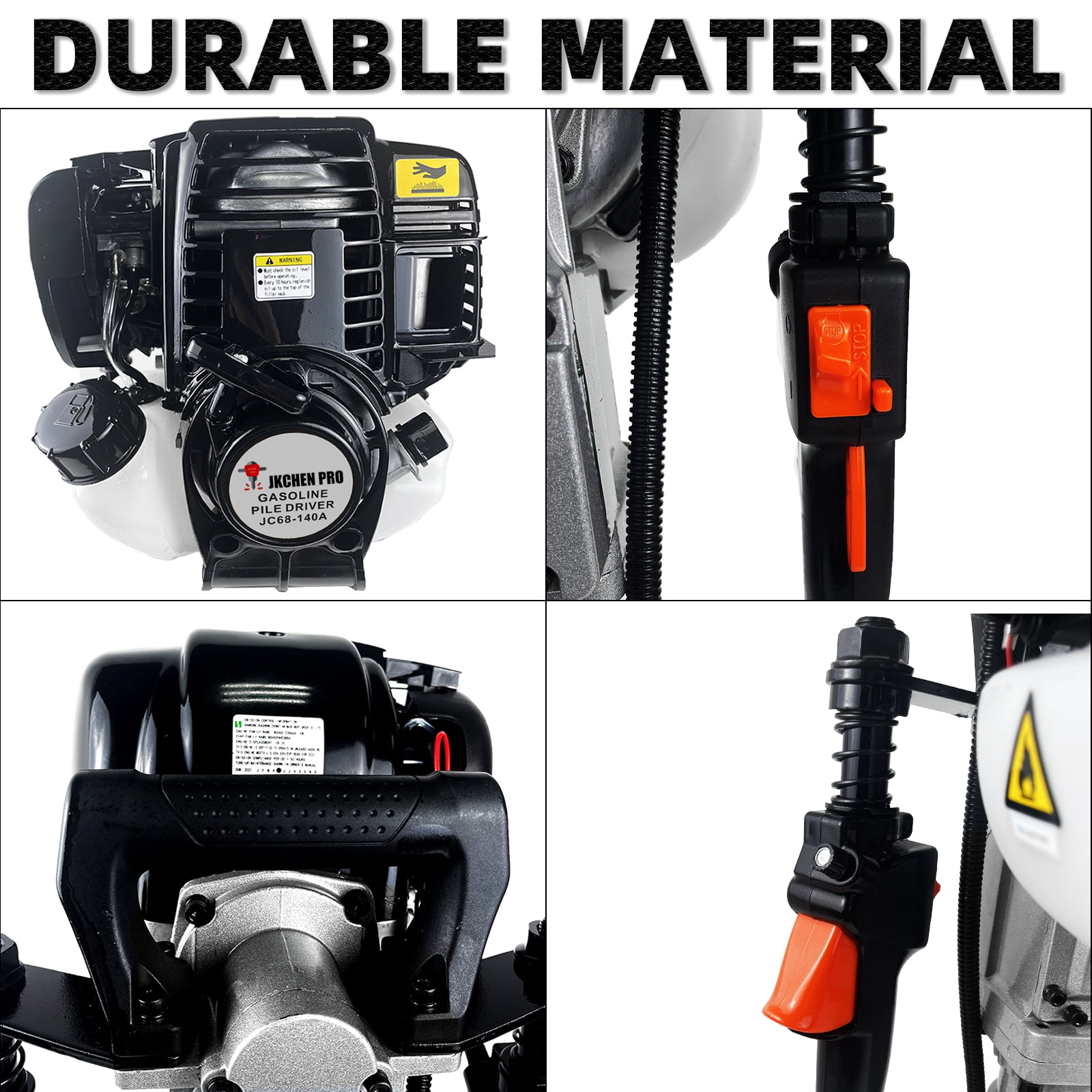 4 Stroke 38CC JKCHEN PRO Gas Powered T Post Driver Hammer Drills, Gasoline Pile Driver Fencing Tool Machine