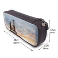 thumbnail image 3 of Lsque Elephant Giraffe Printed Big Capacity PU Leather Pencil Case Large Pencil Pouch Stationery Pen Bag Pencil Holder for Teen, 3 of 6