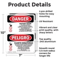 thumbnail image 2 of (2 Pack) Battery Room Bilingual OSHA Danger Sign 7 Inch X 10 Inch Indoor / Outdoor Rust-Free Aluminum Metal Signs for Workplace, Workshop, and Construction Site, Made in the USA, 2 of 8