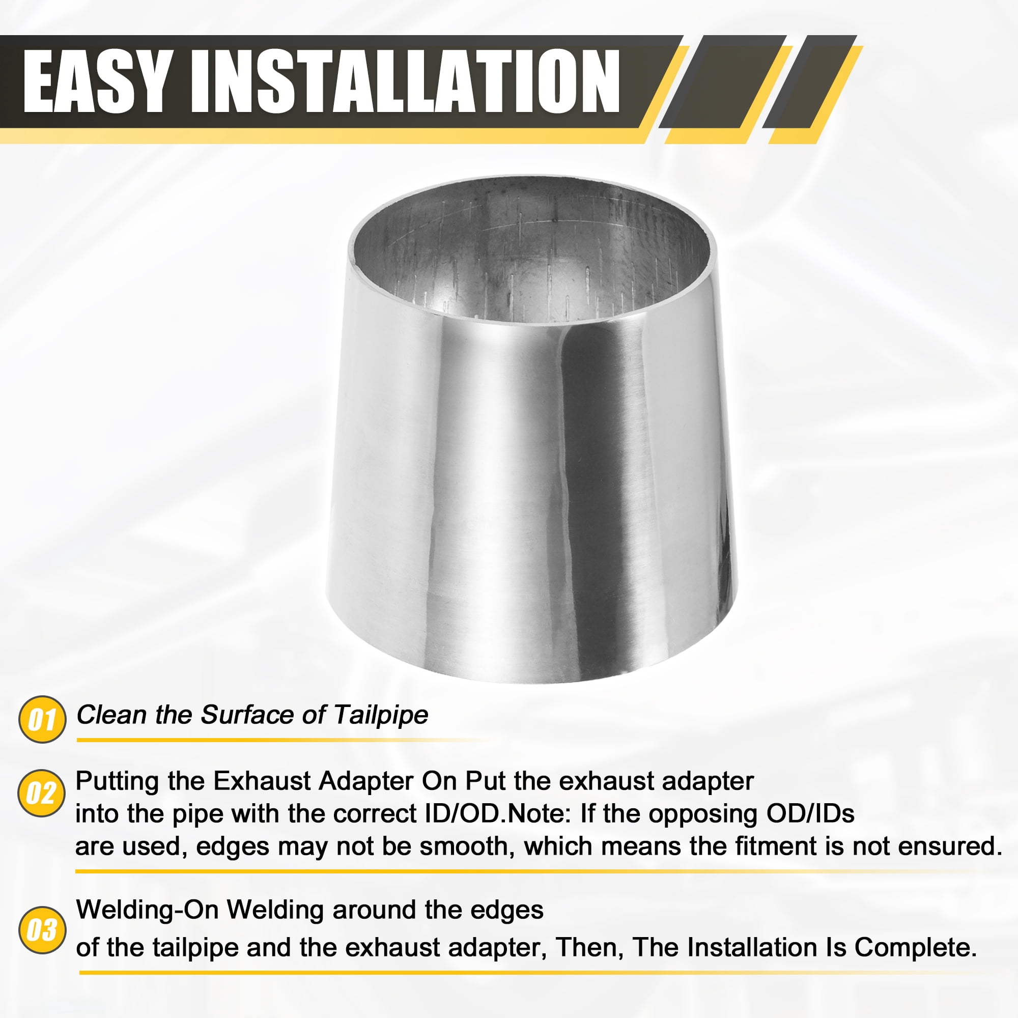 Unique Bargains Car Mandrel Exhaust Bend Elbow Pipe Concentric Reducer 1pcs 3"-3.5" OD
