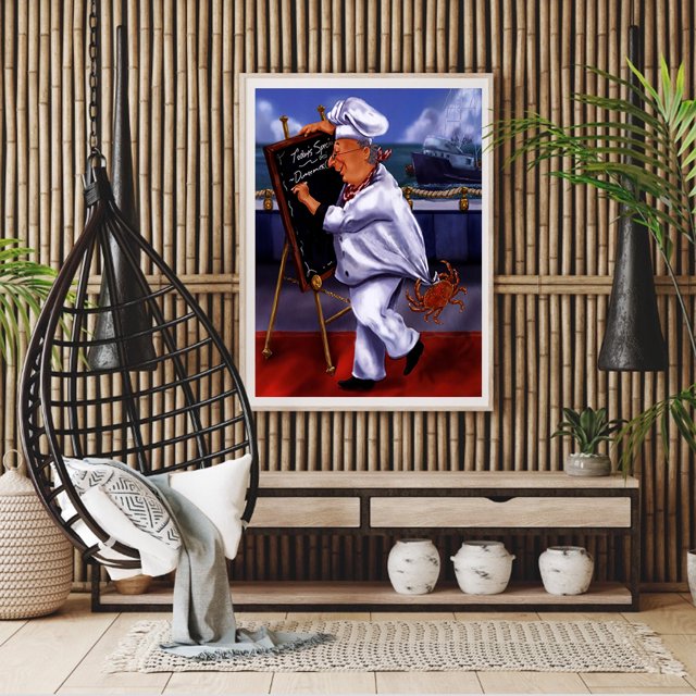 Cuadros Decorativos Chef Full Round Drill Mosaico Imagen de Rhinestone Kit Regalo hecho a mano Home Art Ndcxsfigh Nuevos Originales