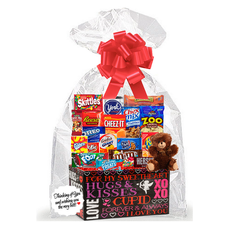 Valentines Day Thinking Of You Cookies, Candy & More Care Package Snack Gift Box Bundle