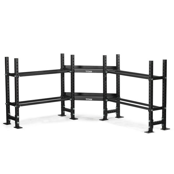 Titan Fitness 2-Tier Elite Series Mass Storage System with 42" Bumper Plate and Corner Shelves