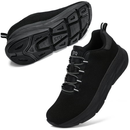 

STQ Women s Walking Shoes Slip on Cushioned Breathable Sneakers All Black US 8.5