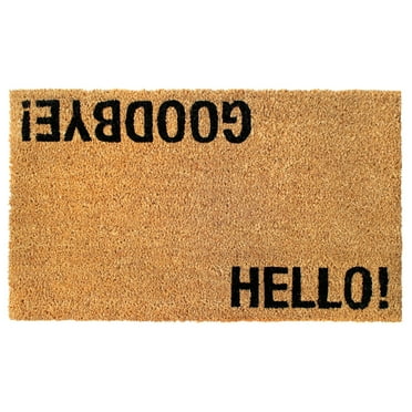 RugSmith Black Machine Tufted Hello-Good bye Doormat, 18" x 30"