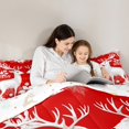 thumbnail image 4 of Feelyou White Reindeer Twin Bedding Sets 7-Piece, Xmas Poinsettia Flower Bedding Comforter Set, Merry Christmas Reversible Sheet Sets, Ultra Soft Home Decor, 4 of 7