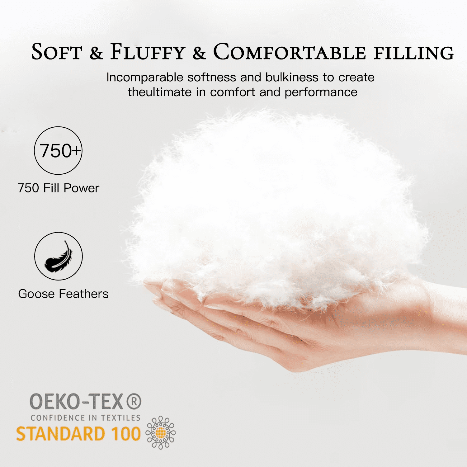 BedTreat Goose Feather Down Comforter King Size, Luxury Hotel Bedding Comforter All Season Duvet Insert, Medium Warmth 100% Cotton Gray Cover with Corner Tabs（106x90 inch）
