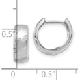 thumbnail image 4 of 14K White Gold Polished and Satin Hinged Hoop Earrings - 12mm, 4 of 6