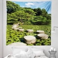thumbnail image 1 of Peace Tapestry, Stone Path in Japanese Garden Lake with Lotus Leaves Nature Scenery, Fabric Wall Hanging Decor for Bedroom Living Room Dorm, 5 Sizes, Lime Green Sky Blue, by Ambesonne, 1 of 1