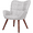 Gray, variant on Mid Century Modern Upholstered Accent Chair for Living Room, Dining Room, or Kitchen – High Back Support, Solidified Wood Legs, Comfortable Seating