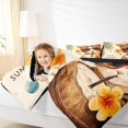 thumbnail image 3 of Manfei Tropical Summer Cat Twin Comforter Sets, Hibiscus Flower Bedding Set, Beige, Black Reversible, 2pcs, 1 Comforter and 1 Pillowcase, 3 of 7