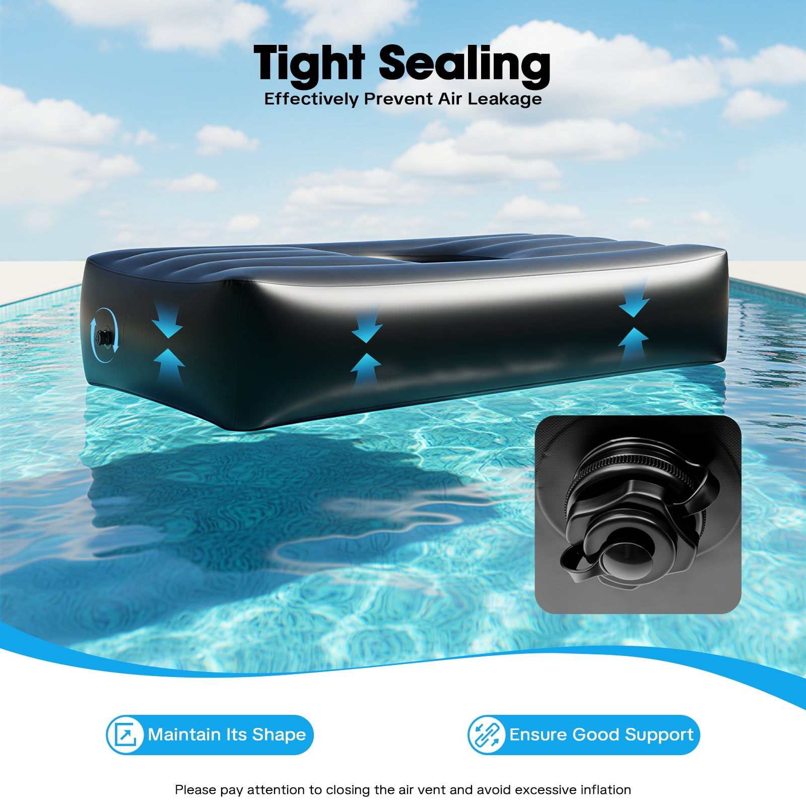 Car Air Bed Inflatable, PVC SUV Truck Mattress with Electric Pump, Outdoor Camping Travel Guest Bed, Heavy-Duty Portable Sleeping Pad, Black
