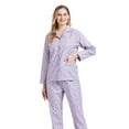 thumbnail image 2 of GLOBAL 100% Cotton Comfy Flannel Pajamas for Women 2-Piece Warm and Cozy Pj Set of Loungewear Button Front Top Pants, Size M, 2 of 5
