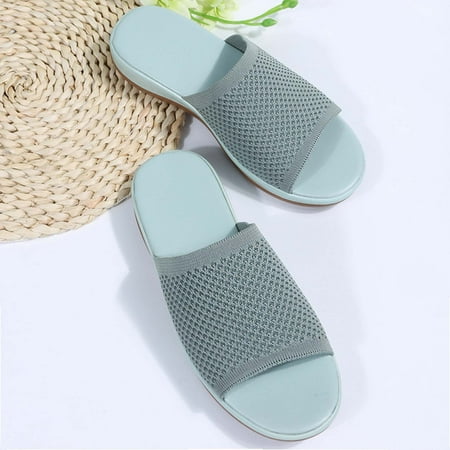 

Aayomet Women s Wedge Sandals Casual Fish Mouth Fashion Open Toe Summer Slide Sandals Green