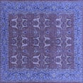 thumbnail image 1 of Ahgly Company Machine Washable Indoor Square Oriental Blue Industrial Area Rugs, 4' Square, 1 of 4