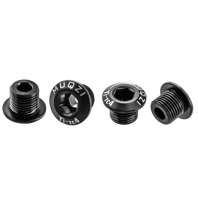 Greeniant Tornillo de aleación para bicicletas de 4 piezas, tornillos universales para fijación de bicicletas, tornillos de rueda de cadena, piezas de Ciclismo 6.5 mm Negro Greeniant OD025072-22