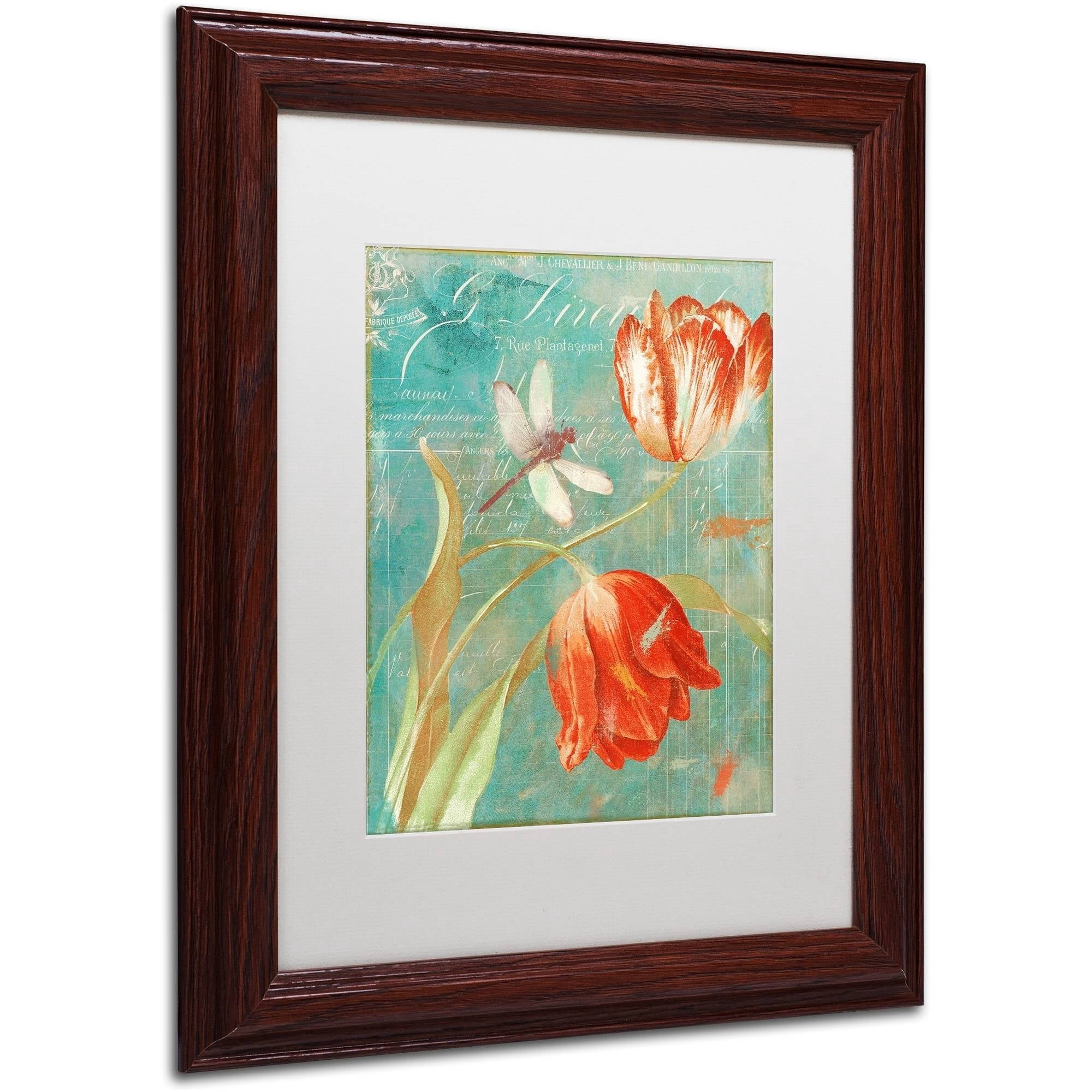 Trademark Fine Art "Mandarin Tulips" Canvas Art by Color Bakery White Matte, Wood Frame