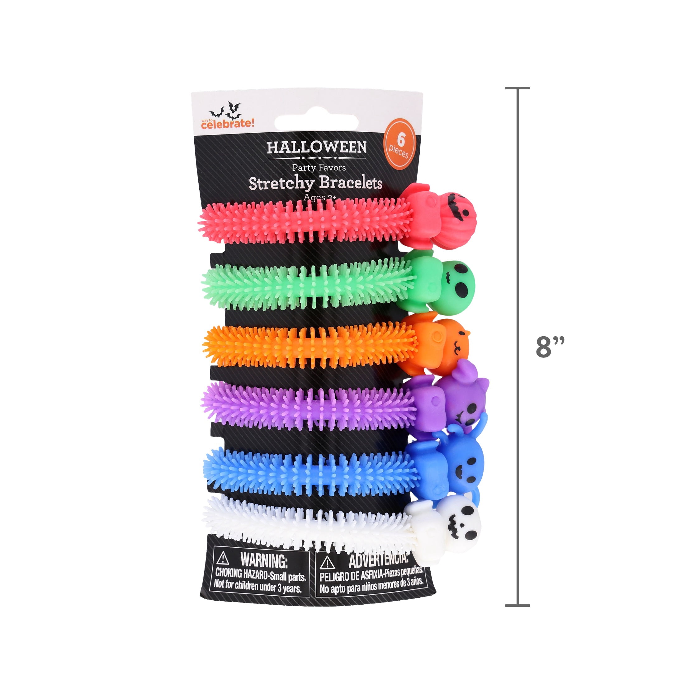 Stretchy Bracelets Party Favors, Multicolor, 6 Count, Halloween by Way To Celebrate