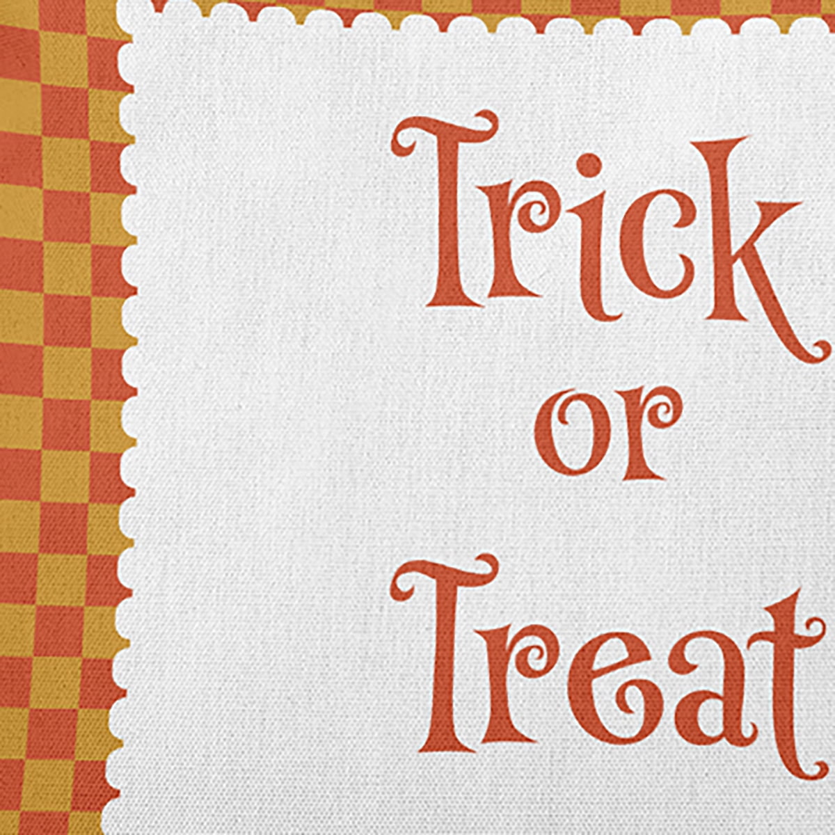 26" x 26" Simply Daisy Halloween Trick or Treat Checks Polyester Accent Pillow, Rust Qty 1