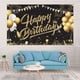 thumbnail image 5 of 2X Banner de Telón de Fondo de Cumpleaños, Letrero de Telón de Fondo de Oro Negro, Conjunto de Decoración de Fiesta de Feliz Cumpleaños para Niñas, Hombres, Mujeres, Celebración, 5 of 5