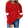 thumbnail image 1 of TIMIFIS Chandails à Col Rond pour Femmes Mode Mignon Imprimé Amour Chandail à Manches Longues Haut Décontracté Chandail à Cœur Chemises Tenue de la Saint-Valentin Femmes - Printemps/été, 1 of 3