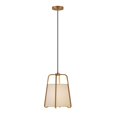 thumbnail image 3 of Henn&Hart 11" Brass Finish Metal/Fabric Pendant, 3 of 7