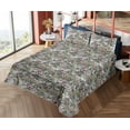 thumbnail image 4 of Ambesonne Flower Fitted & Flat Sheet with Sham 3 Pcs Set, Leaves Blossoming Petals Art, Twin, Grey Pink and Sage Green, 4 of 5