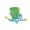 Green Pail and Blue Tools, variant on G & F Products JustForKids Kids Garden Tool Set, 2-Pack with Pails, Metal Tools with Wooden Handles, Shovel, Rake & Cultivator, Green & Blue