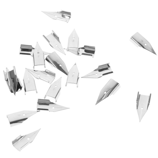 CIMAXIC 20Ud Puntas De Pluma De Acero Para Caligrafía Reemplazo Fácil Y Duradero Plata