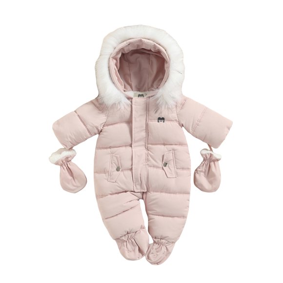 Infant Baby Winter Snowsuit Coat Warm Romper Outwear Hooded Puffer Jacket Footie Jumpsuit