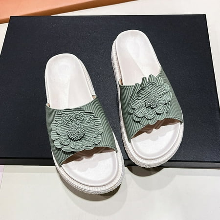 

Vedolay Womens 2023 Babouche Women s Casual Flat Slippers Ring Toe Sandals Green 6.5