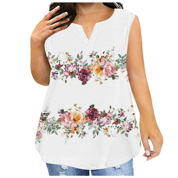 Plus Size Summer Tops For Curvy Women White Cotton Tank Tops For Women Bulk V Neck Tunic Tops For Women Plus T Shirts For Women Graphic Country