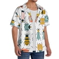 thumbnail image 2 of Yiaed Colorful Insects Print Mens Casual Wrinkle Free Shirts Short Sleeve Button Down Summer Stretch Dress Shirt-XX-Large, 2 of 5
