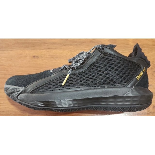 New Ad-id-as Dame 6 Leather Black Gold Basketball Shoes FV8627 Men's US Size 7.5
