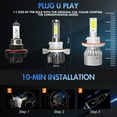 thumbnail image 2 of For Dodge Dakota 2005 2006 2007 2008 2009 2010 LED Headlight Bulbs H13 9008 High and Low Beam 2pcs, 2 of 11