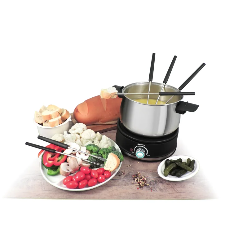 3-Liter Electric Fondue Set 1500W with 8 Stainless Steel Forks