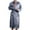 Gray, variant on uublik Men's Satin Robe Solid Casual Long Sleeves Lace-up Home Pocket Long Pajama Bathrobe