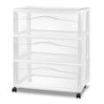 thumbnail image 2 of Sterilite Wide 3 Drawer Storage Cart, Plastic Rolling Organizer, White Frame, 2 Pack, 2 of 7