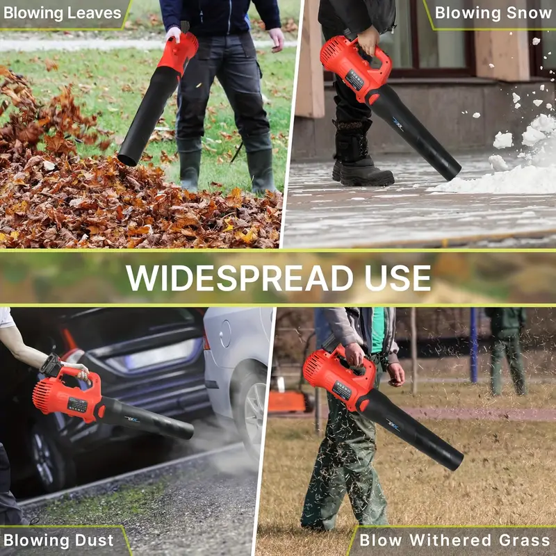 Leaf Blower Cordless 20V 499CFM/103MPH 5 Speed Modes with 2.0Ah Batteries and Charger Battery Powered Leaf Blowers for Lawn Care, Patio, Yard, Dust, Snow