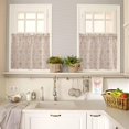 thumbnail image 4 of Orange Boho Floral Kitchen Curtains and Valances Set, Rod Pocket Curtains Tier Farmhouse Window Curtains 24 Inch Length, Rustic Southwest Ethnic Tribal 3 Piece Kitchen Curtains Set, 4 of 6