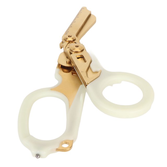 6 en 1 Cisailles d'Intervention d'Urgence, Ciseaux Pliables Multifonctions avec Coupe-Sangle et Brise-Verre pour le Camping, Rouge Compact et Durable