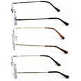 thumbnail image 4 of 3 Pairs Super Lightweight Slim Sleek Full Rimless Reading Glasses Metal Frame- Rectangular Anti Blue Blocker UV Protection Reader Clear Lens 0.00, 4 of 6