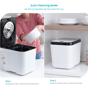 Home Zone Living 3 Liter White Electric Kitchen Composter with Auto Cleaning Cycle