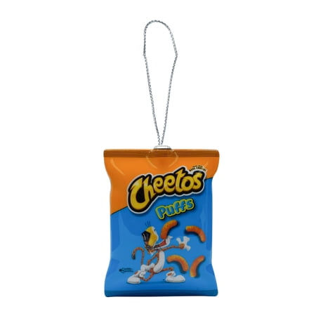 Cheetos Puffs Christmas Ornament, 4 inches Tall, Orange, Plastic, Collectible, by Ruz