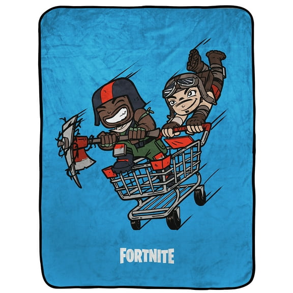 Fortnite Battle Royale Silk Touch Throw, 40" x 50", 100% Polyester, Blue, Epic Games